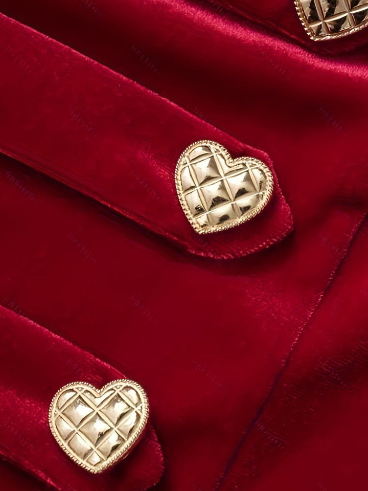 Wine Red 1950s Velvet Heart Button Solid Dress, vintage dress, retro fashion, rockabilly, pin-up fashion - perfect for women who love vintage and retro fashion