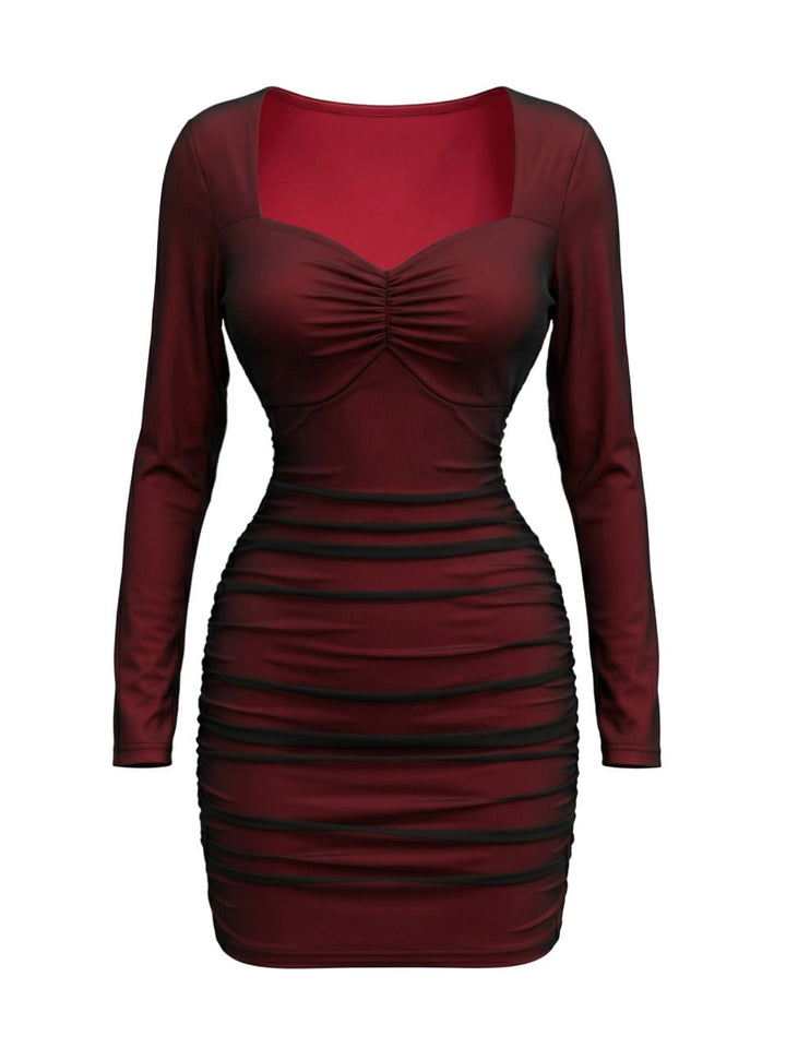 Wine Red 1960s Vintage Retro Dress 2