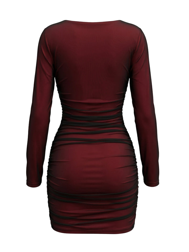 Wine Red 1960s Vintage Retro Dress 3