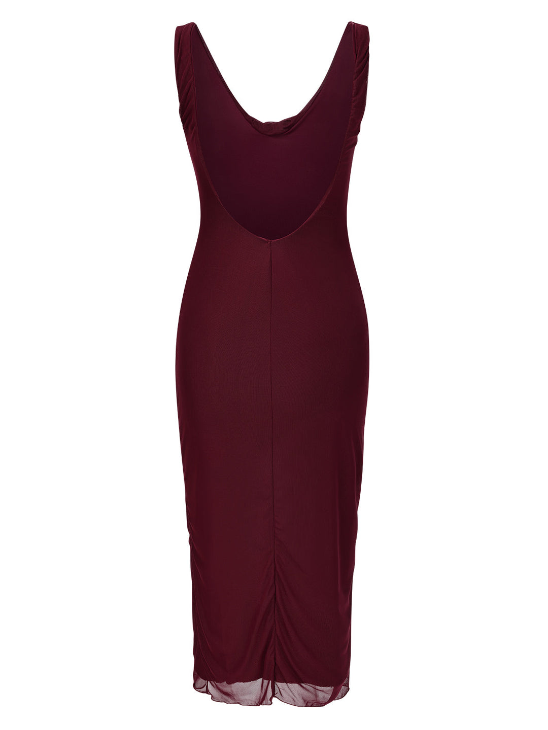 Wine Red 1960s Scarf Slit Backless Dress, vintage dress, retro fashion - perfect for women who love vintage and retro fashion