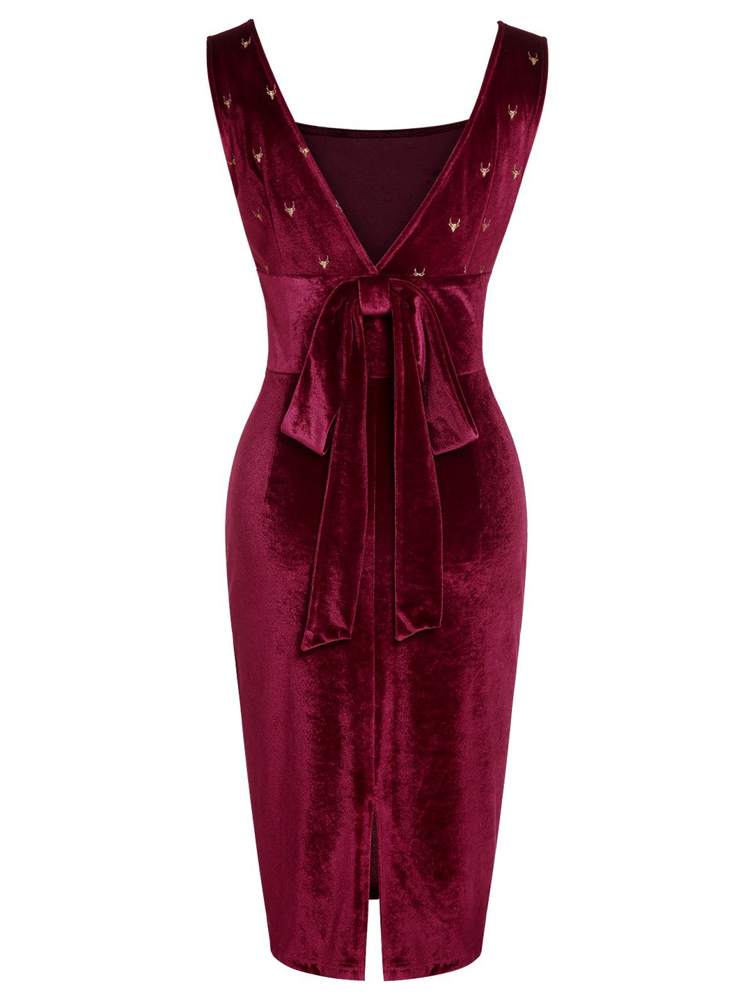 Wine Red 1960s Velvet Elk Bow Dress, vintage dress, retro fashion - perfect for women who love vintage and retro fashion