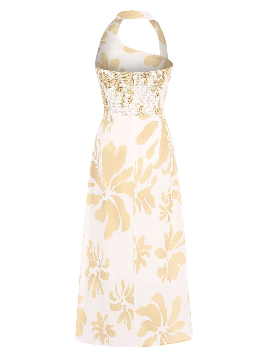 Yellow 1930s Asymmetric Neckline Floral Dress — the kind of 1930s dress that makes strangers smile