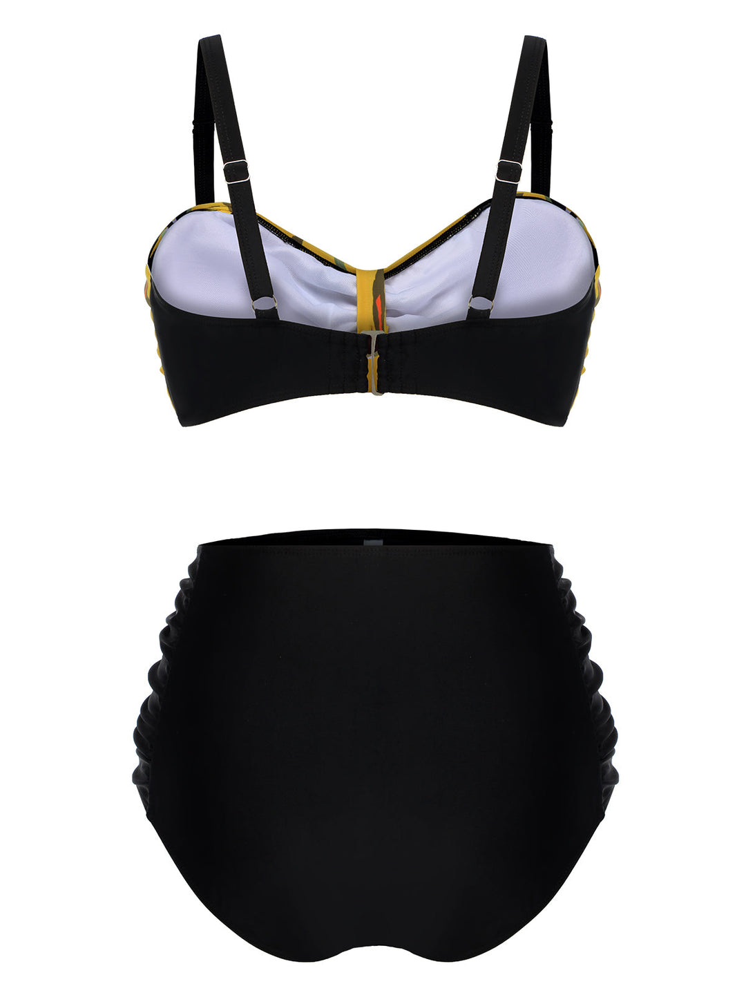 Yellow Contrast Floral Strap Swimsuit — because glamour never goes out of style