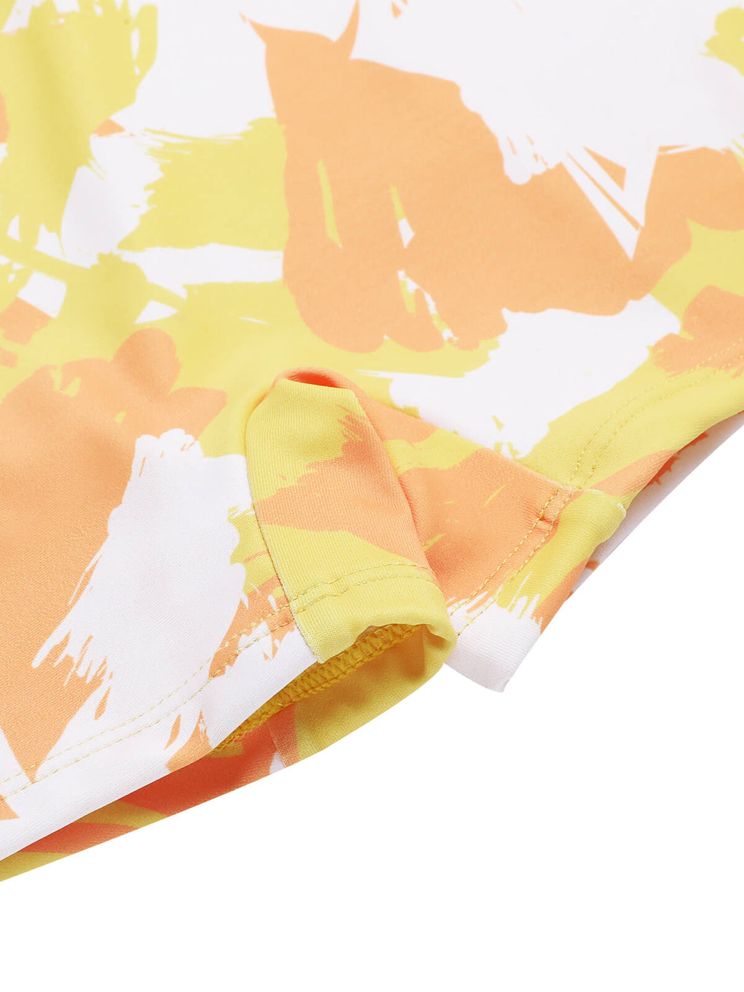 Yellow 1940s Painting Plants Lace-Up Swimsuit, vintage swimsuit, pin-up swimwear - perfect for women who love vintage and retro fashion