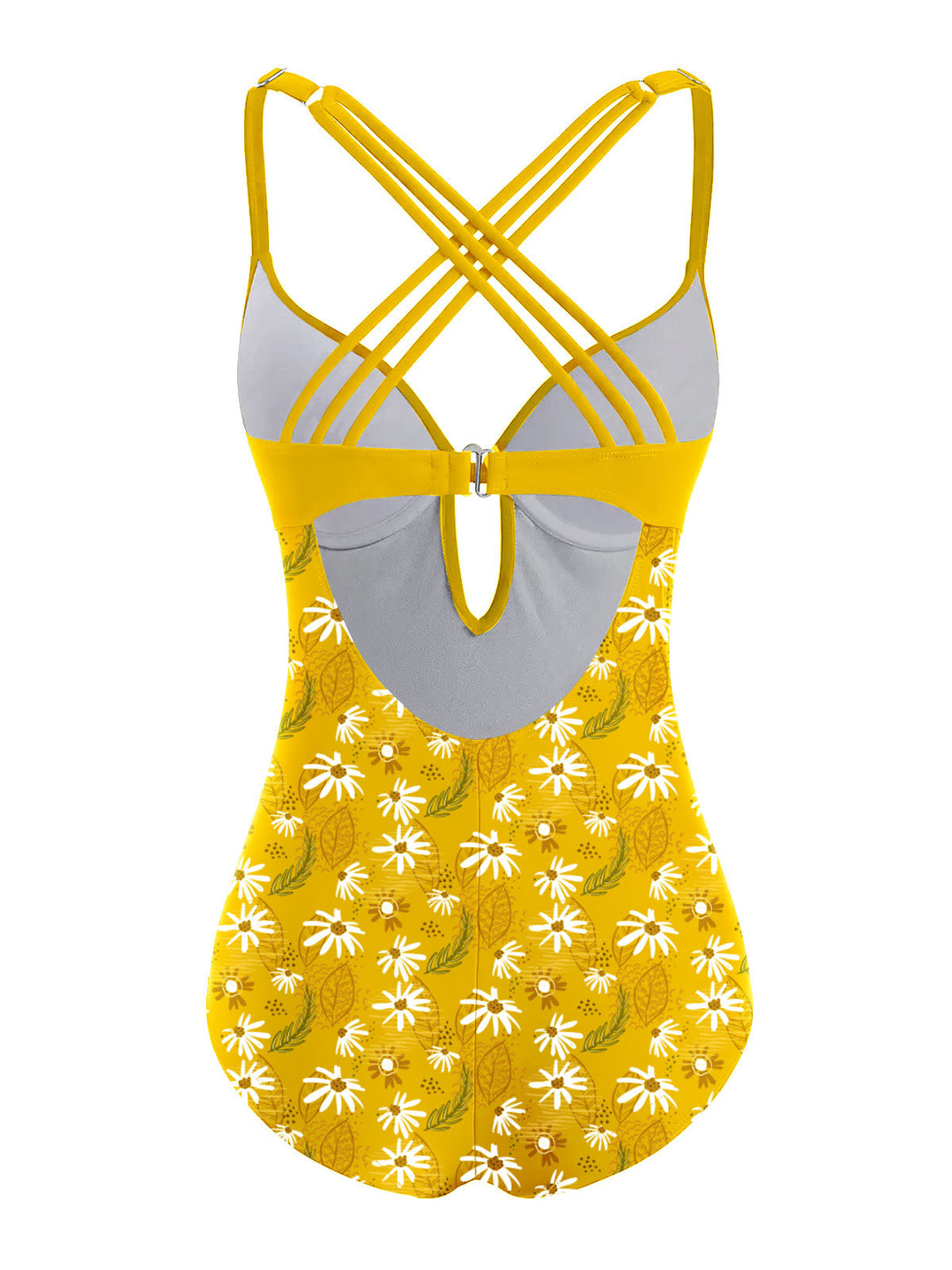 Yellow 1950s Daisy Patchwork Swimsuit — vintage elegance for the modern woman