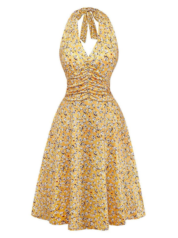 Yellow 1940s Vintage Retro Dress 2