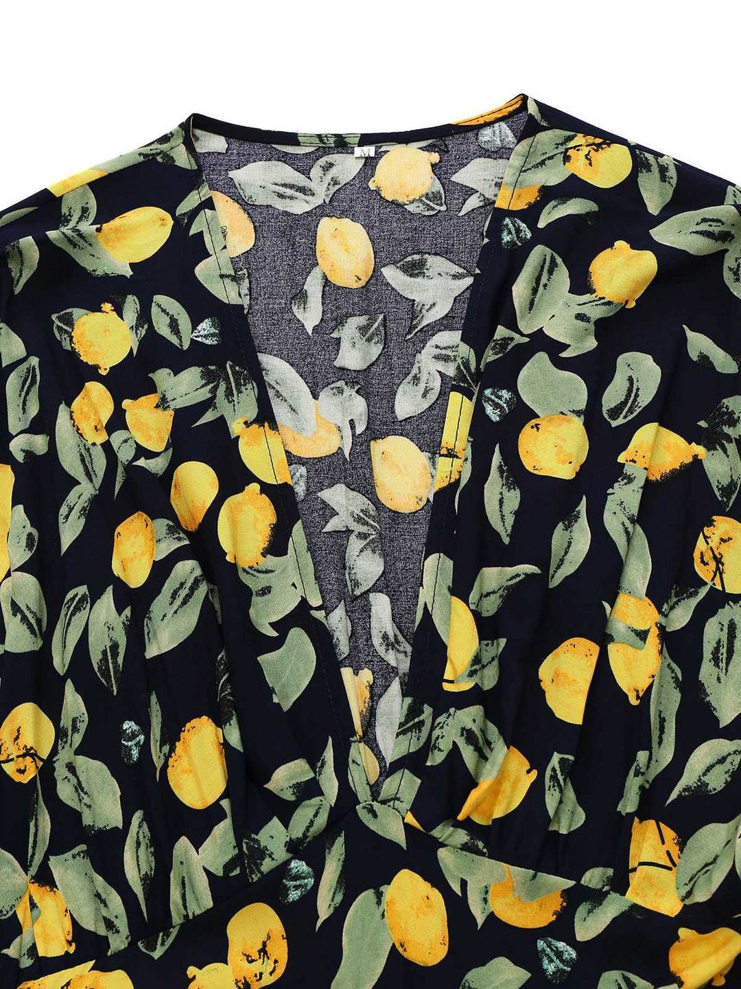 Yellow 1950s Lemon V-Neck Smocked Chiffon Dress - vintage dress, retro fashion, rockabilly