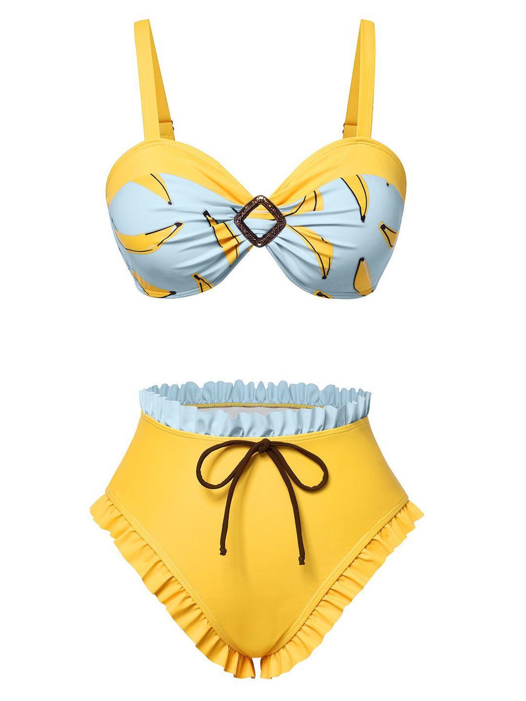 1950s Ruffled Hem Banana Bikini | 1950s | vintage swimsuit, retro beachwear