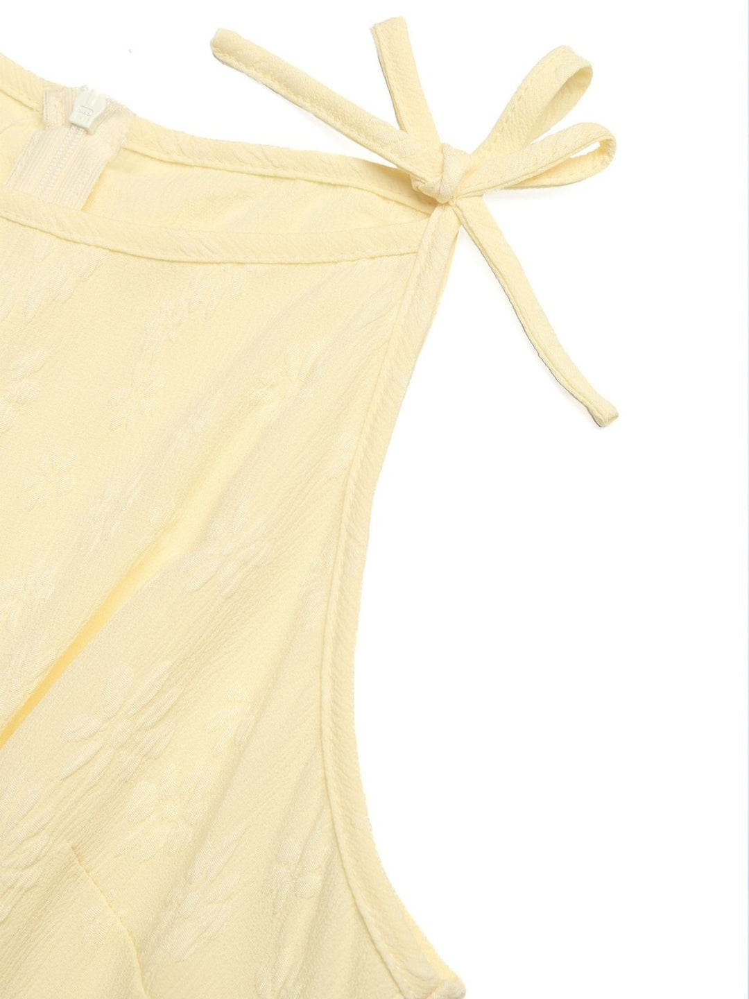Yellow 1950s Sleeveless Belted Bow Jumpsuit 3