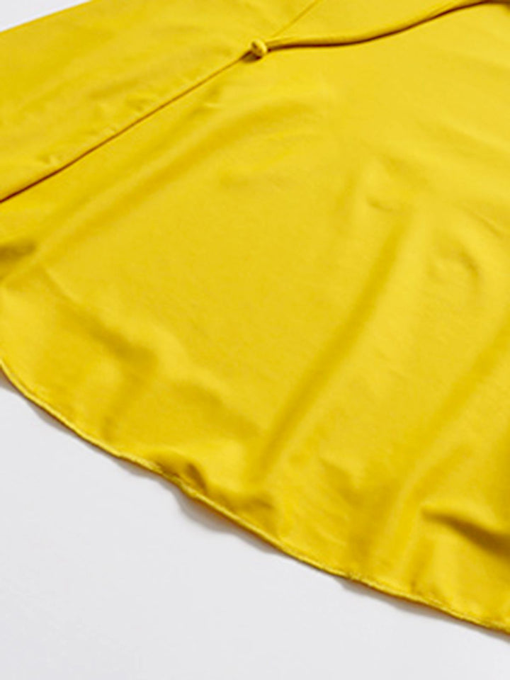 Yellow Spaghetti Strap Skirted Swimsuit: timeless style reimagined
