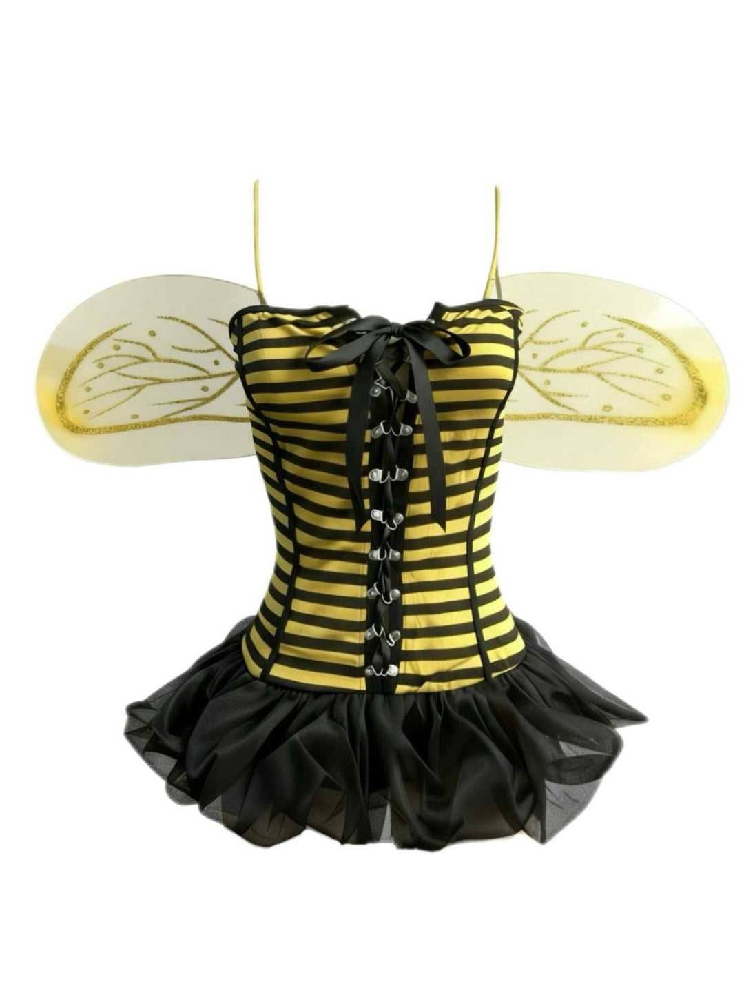 Yellow 1960s Striped Bee Cosplay Costume Set - vintage fashion, retro style