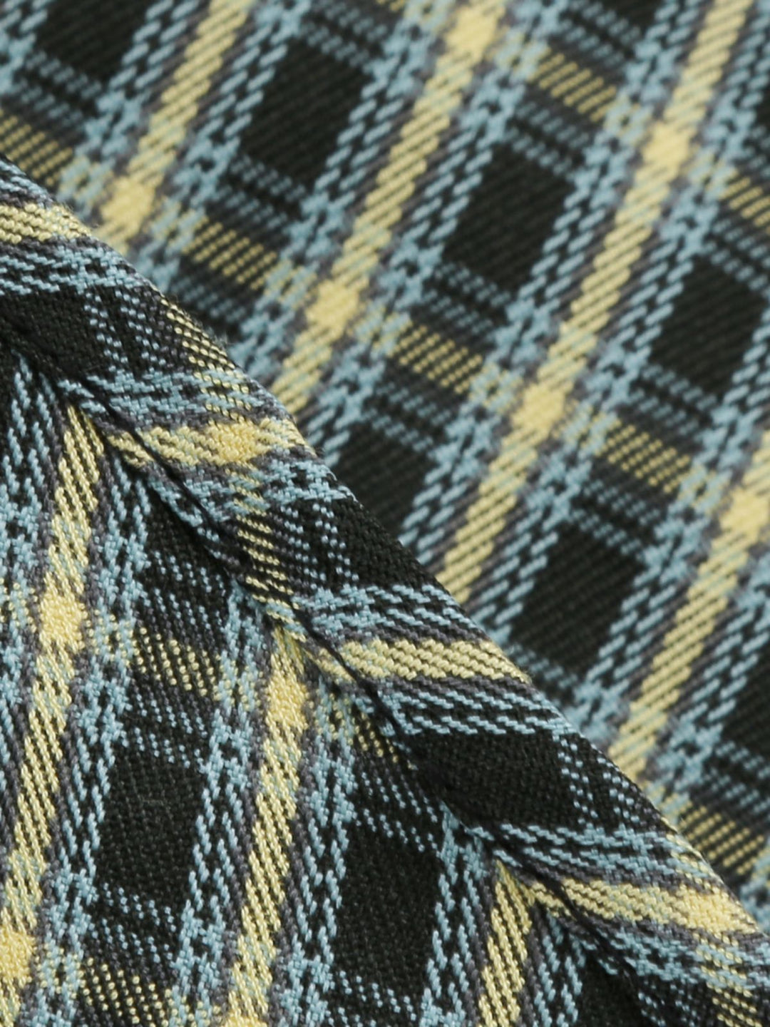 Yellow &amp; Black 1950s Plaid Lapel Belt Swing Dress — vintage elegance for the modern woman
