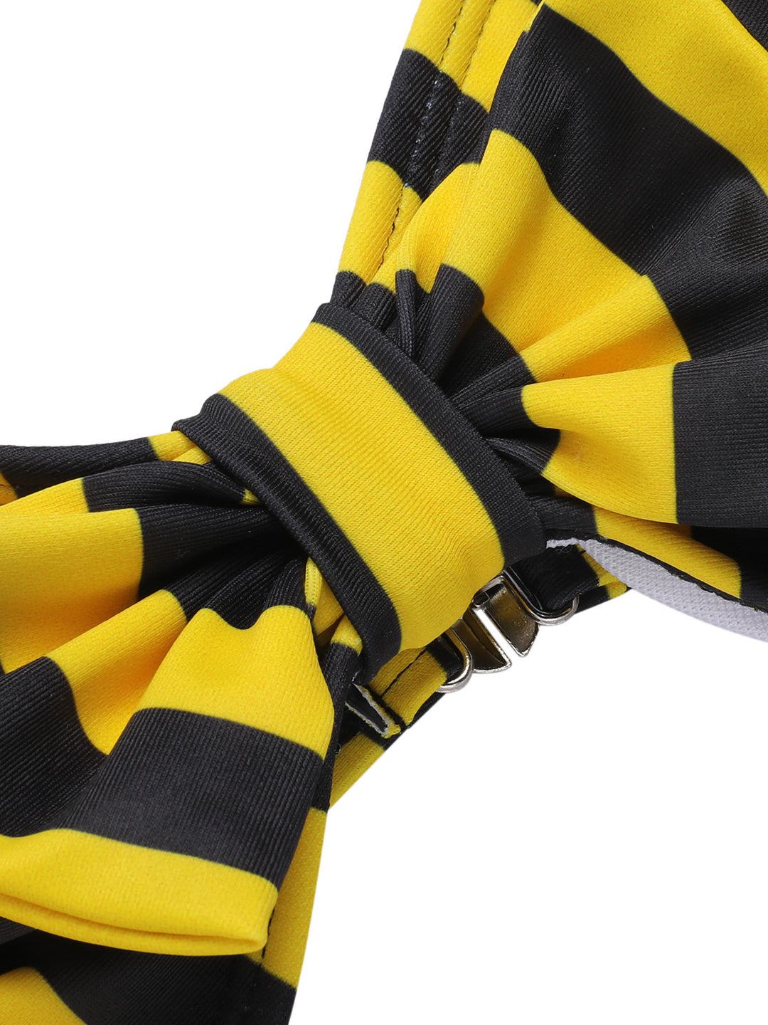 Yellow &amp; Black 1970s Striped Bow Halter Swimsuit, vintage swimsuit, pin-up swimwear - perfect for women who love vintage and retro fashion