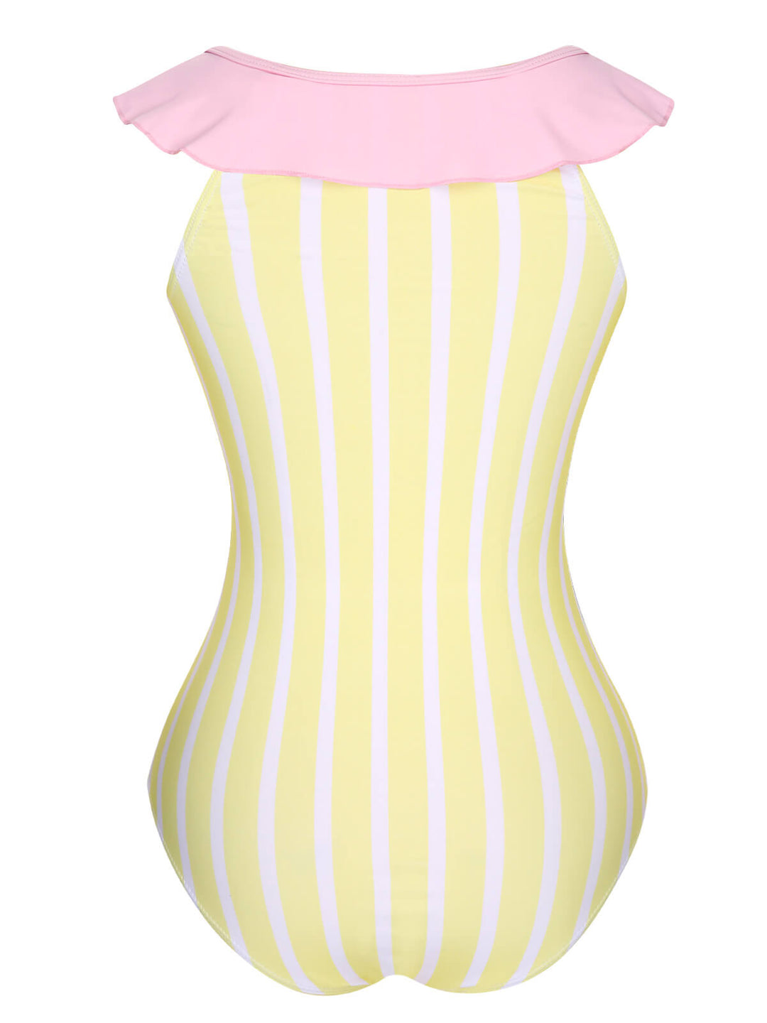 Yellow &amp; Pink 1940s Stripe One-Piece Swimsuit, vintage swimsuit, pin-up swimwear - perfect for women who love vintage and retro fashion