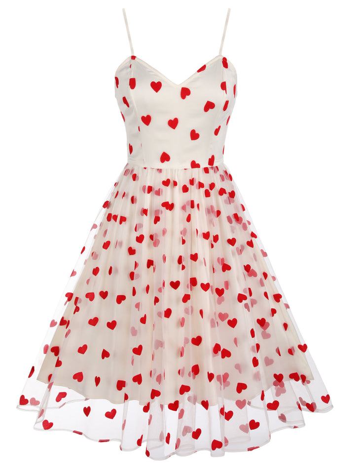 Heart 1950s Mesh Sling Dress | 1950s | vintage dress, retro fashion