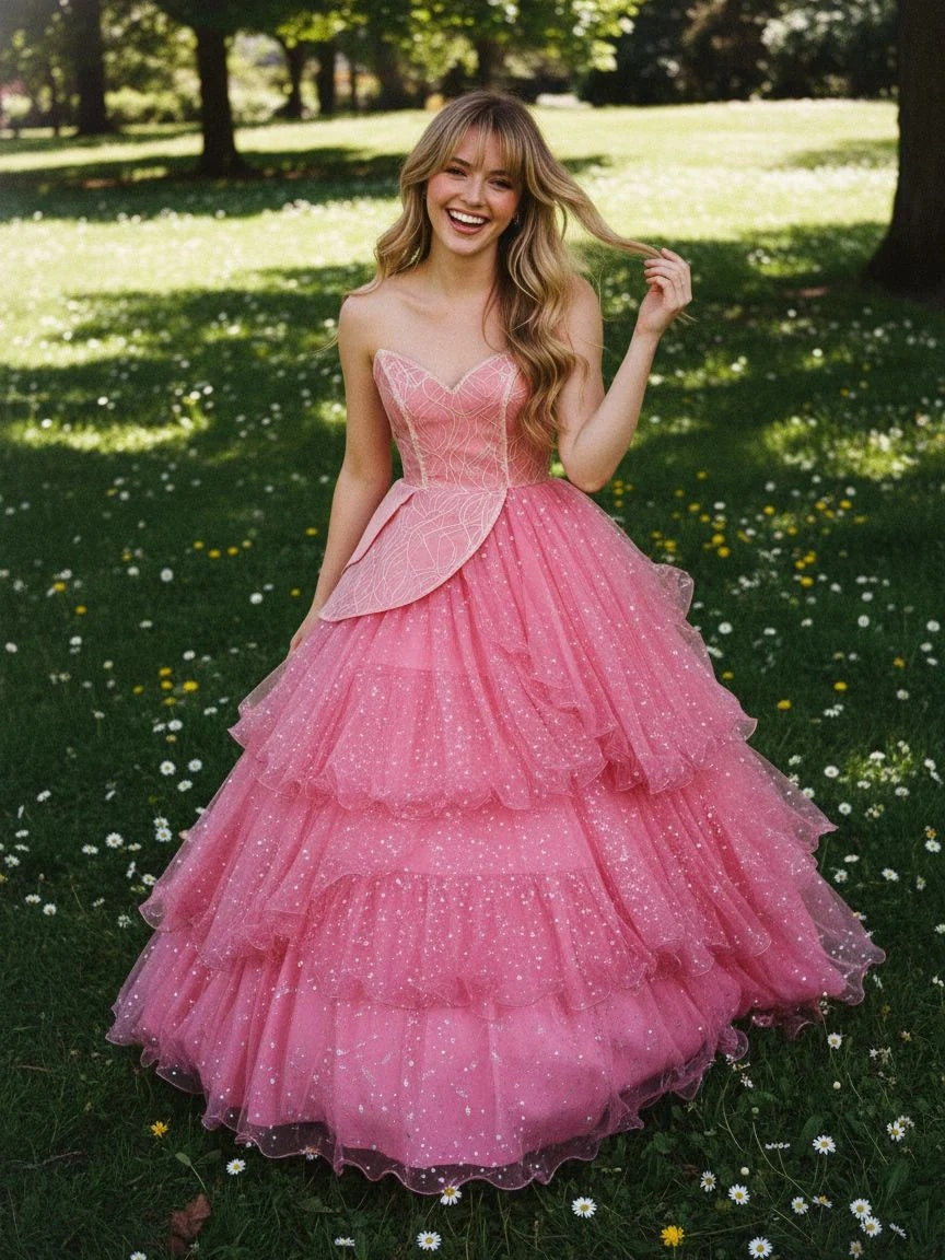 Pink Wicked Glitter Mesh Swing Dress 3:4 primary image