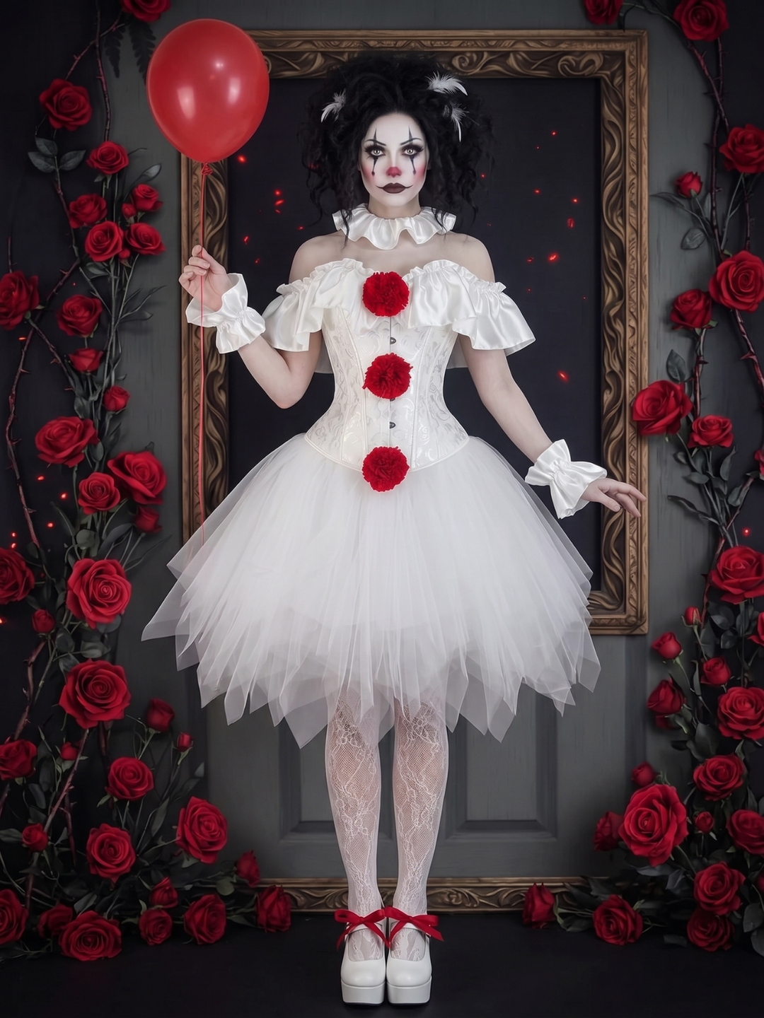 Halloween Clown Corset Skirt Set